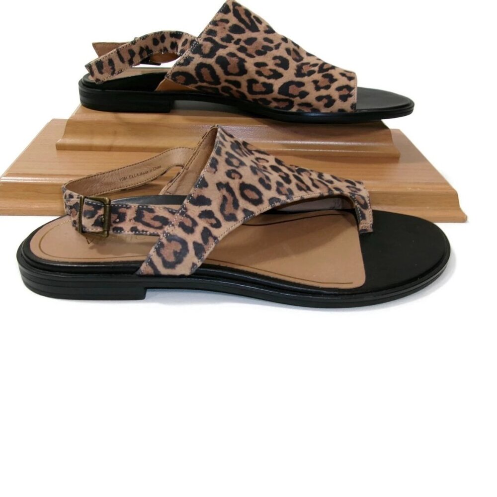 Vionice Womens Ella Toffee  Leather Leopard Print Sandals Shoes Size 10 M - Picture 15 of 16